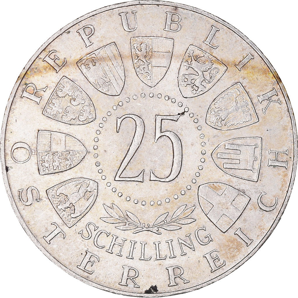 Coin, Austria, 25 Schilling, 1961, AU(50-53), Silver, KM:2891