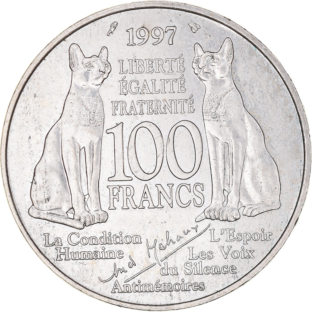 Coin, France, André Malraux, 100 Francs, 1997, AU(55-58), Silver, KM:1188