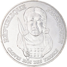 Moeda, França, Clovis, 100 Francs, 1996, MS(63), Prata, KM:1180, Gadoury:953