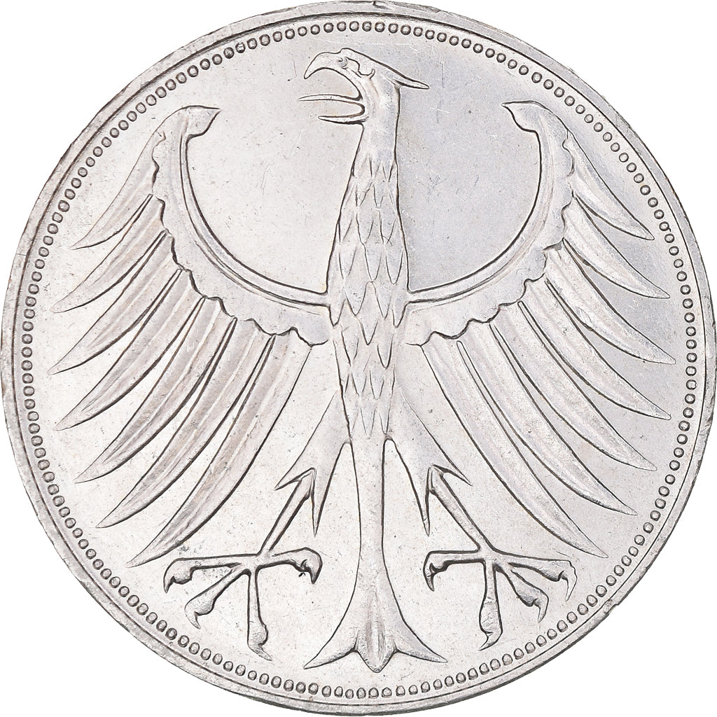 Coin, GERMANY - FEDERAL REPUBLIC, 5 Mark, 1967, Munich, AU(55-58), Silver