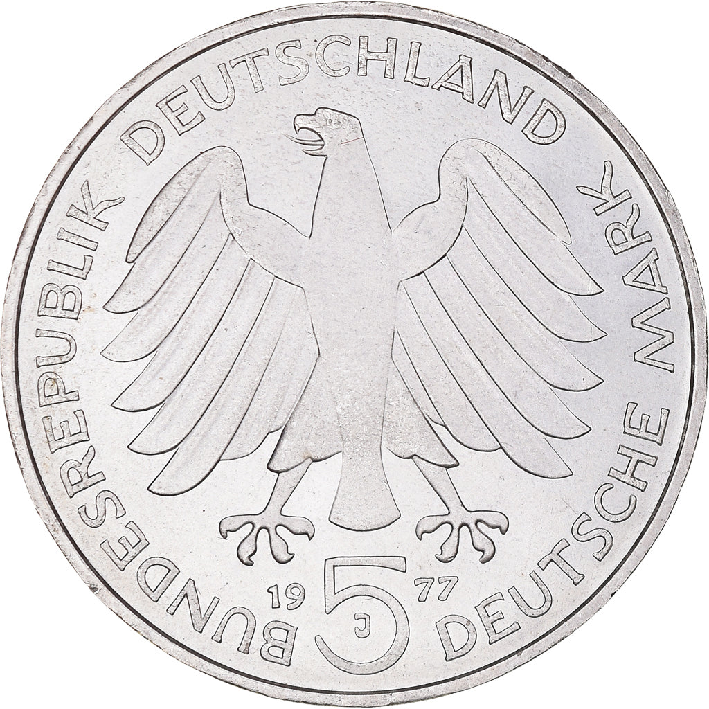 Moneta, GERMANIA - REPUBBLICA FEDERALE, 5 Mark, 1977, Hamburg, Germany, SPL