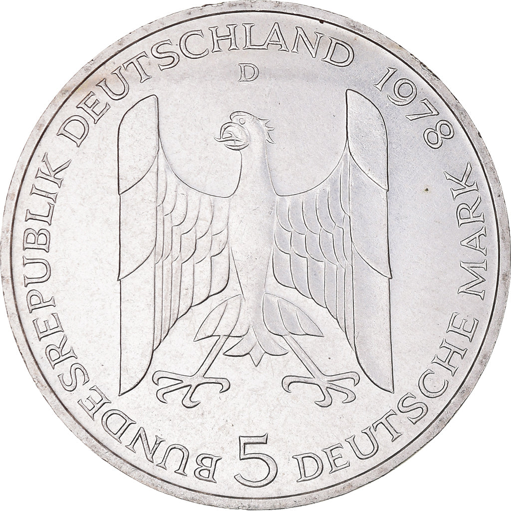 Moeda, ALEMANHA - REPÚBLICA FEDERAL, 5 Mark, 1978, Munich, Germany, MS(60-62)