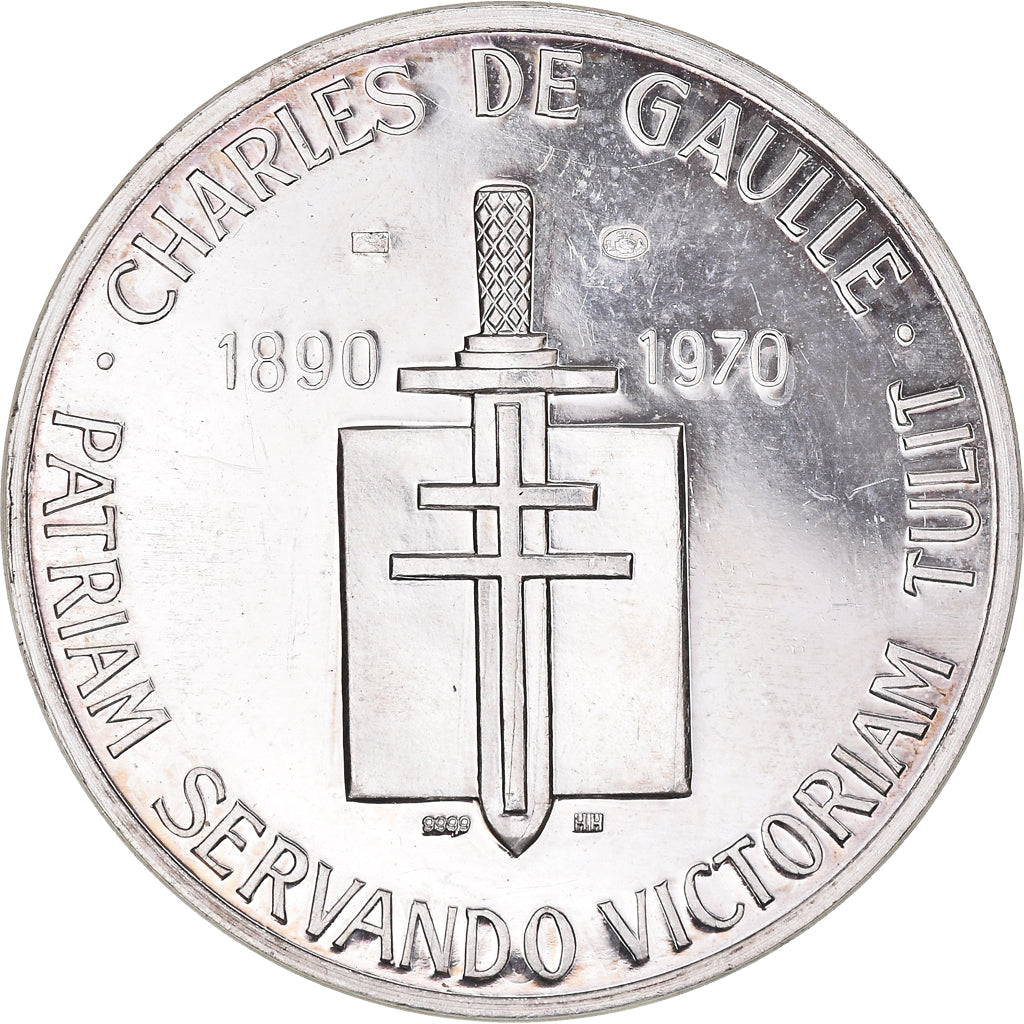 Francia, medalla, Charles de Gaulle, Patriam Servando Victoriam Tvlit, 1970, SC
