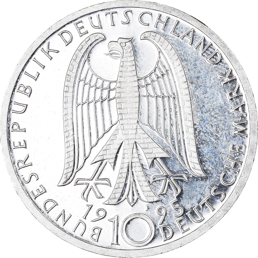 Coin, GERMANY - FEDERAL REPUBLIC, 10 Mark, 1995, Hamburg, Germany, MS(60-62)