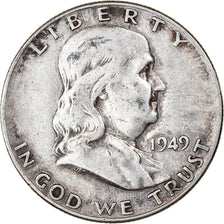 Coin, United States, Franklin Half Dollar, Half Dollar, 1949, U.S. Mint