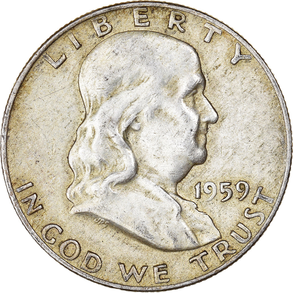 Coin, United States, Franklin Half Dollar, Half Dollar, 1959, U.S. Mint, Denver