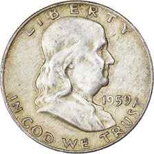 Coin, United States, Franklin Half Dollar, Half Dollar, 1959, U.S. Mint, Denver