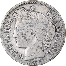 Moneta, Francja, Cérès, 2 Francs, 1871, Bordeaux, F(12-15), Srebro, KM:816.2
