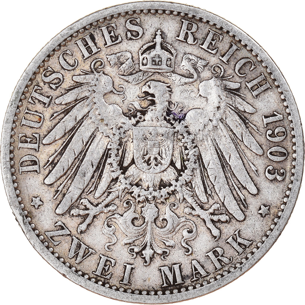 Coin, German States, PRUSSIA, Wilhelm II, 2 Mark, 1903, Berlin, EF(40-45)