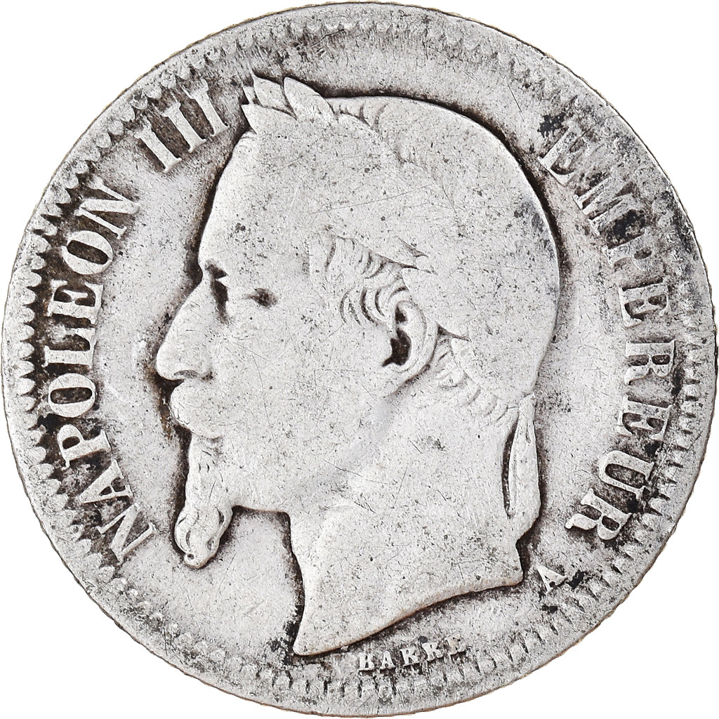 Moneta, Francia, Napoleon III, Franc, 1866, Paris, MB, Argento, KM:806.1