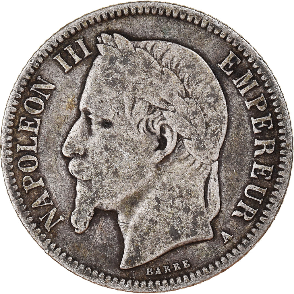 Monnaie, France, Napoleon III, Franc, 1866, Paris, TB, Argent, Gadoury:463
