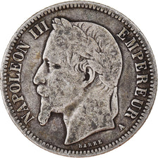 Monnaie, France, Napoleon III, Franc, 1866, Paris, TB, Argent, Gadoury:463