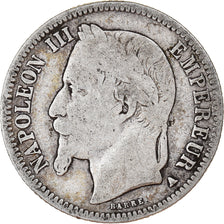 Moneda, Francia, Napoleon III, Franc, 1869, Paris, BC, Plata, KM:806.1