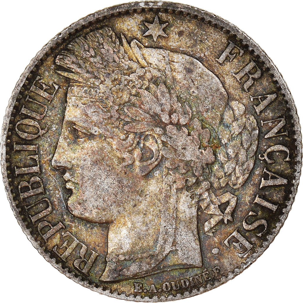 Moneta, Francia, Cérès, Franc, 1887, Paris, BB, Argento, KM:822.1