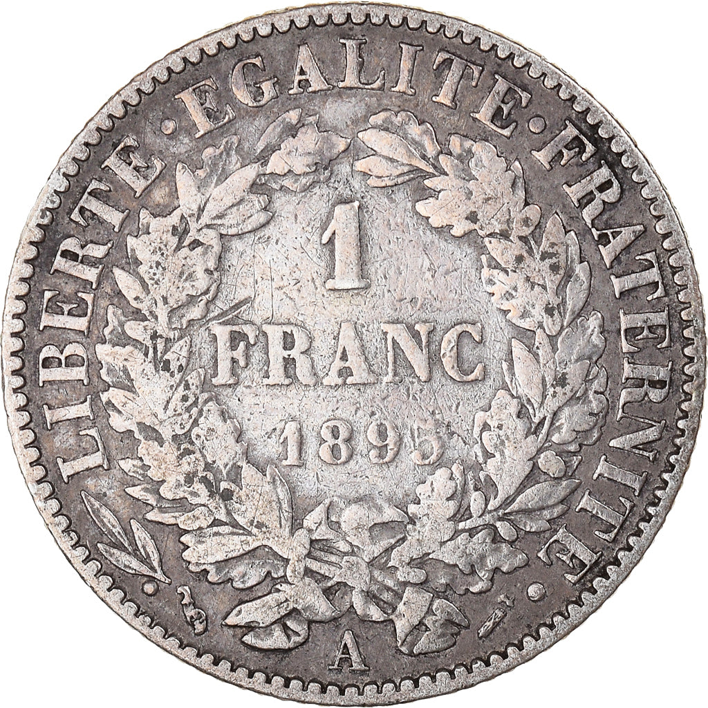 Coin, France, Cérès, Franc, 1895, Paris, VF(20-25), Silver, KM:822.1