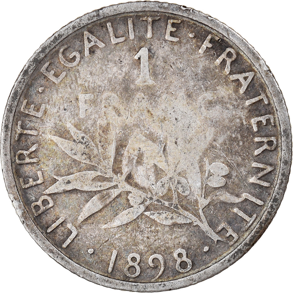 Coin, France, Semeuse, Franc, 1898, Paris, VF(20-25), Silver, KM:844.1
