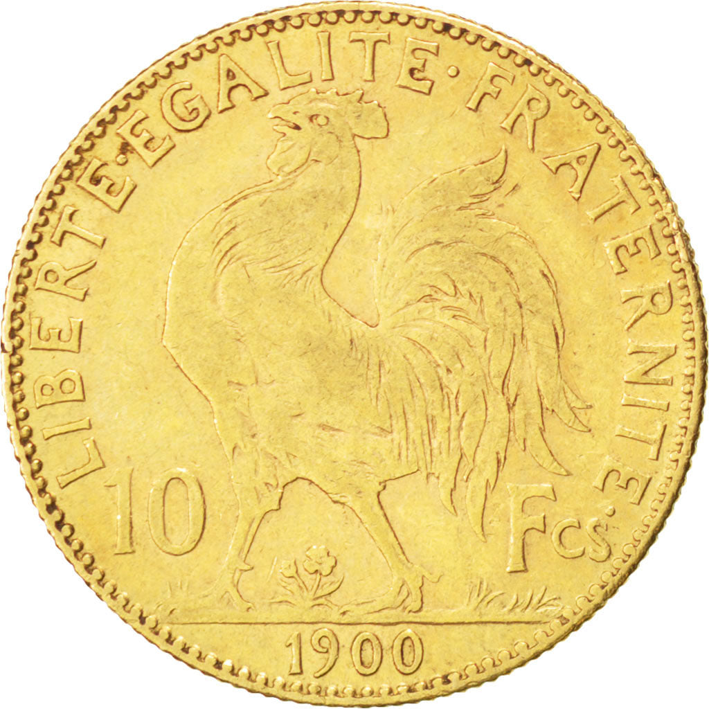 FRANCE, Marianne, 10 Francs, 1900, Paris, KM #846, EF(40-45), Gold, Gadoury...