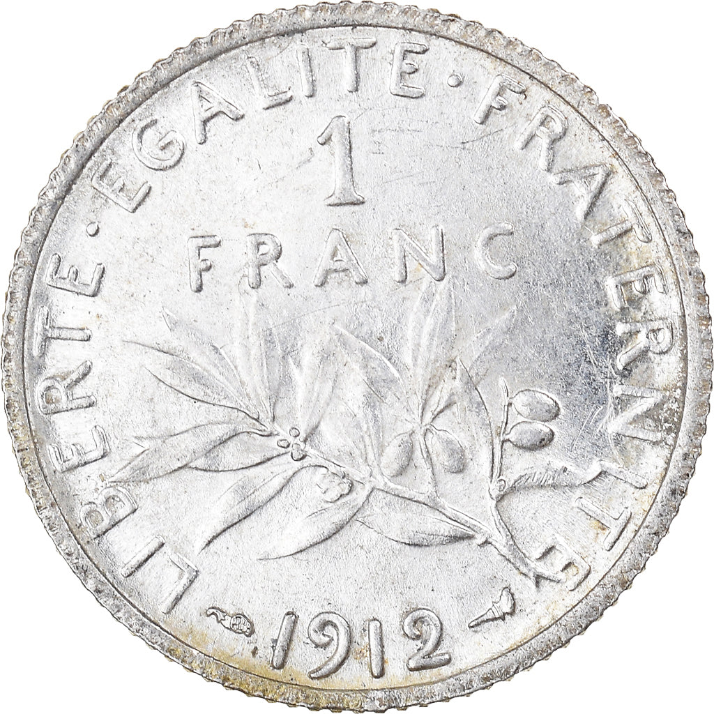 Moneta, Francia, Semeuse, Franc, 1912, Paris, SPL, Argento, KM:844.1