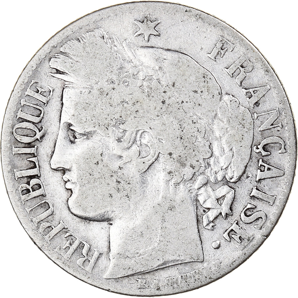 Coin, France, Cérès, Franc, 1871, Bordeaux, VF(20-25), Silver, KM:822.2