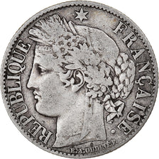 Moneta, Francia, Cérès, Franc, 1872, Bordeaux, MB, Argento, KM:822.2
