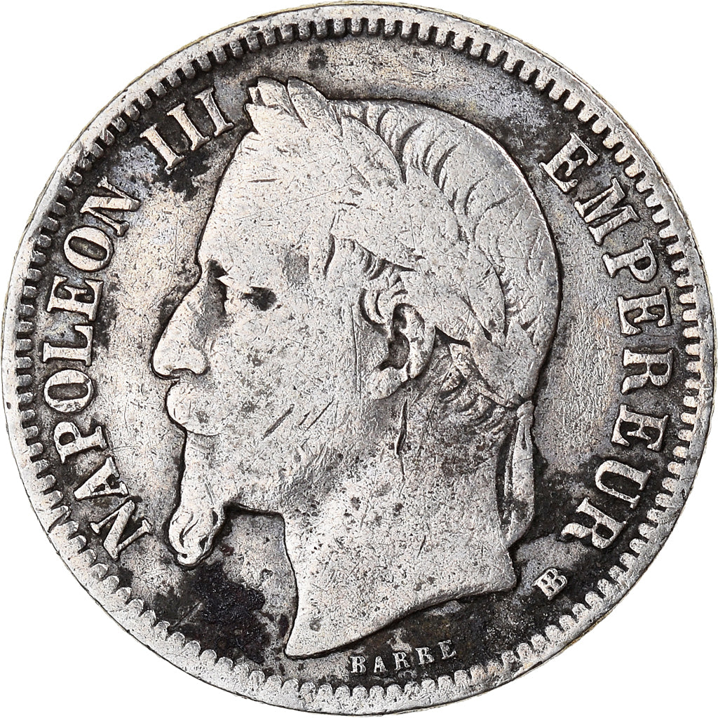 Coin, France, Napoleon III, Franc, 1868, Strasbourg, F(12-15), Silver, KM:806.2