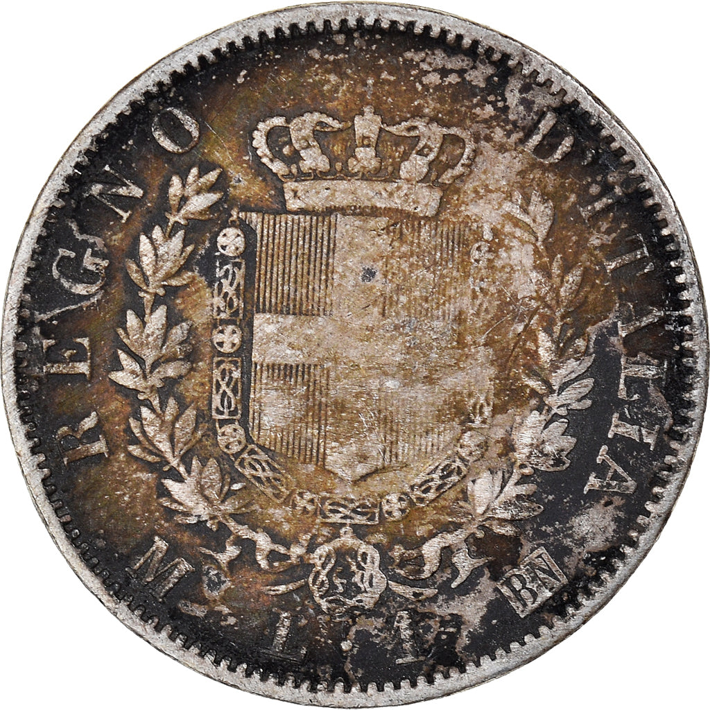 Moneta, Italia, Vittorio Emanuele II, Lira, 1863, Milan, BB, Argento, KM:5a.1