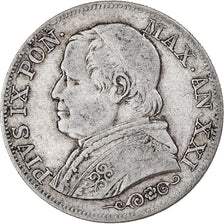 Monnaie, États italiens, PAPAL STATES, Pius IX, Lira, 1867, Roma, TB+, Argent