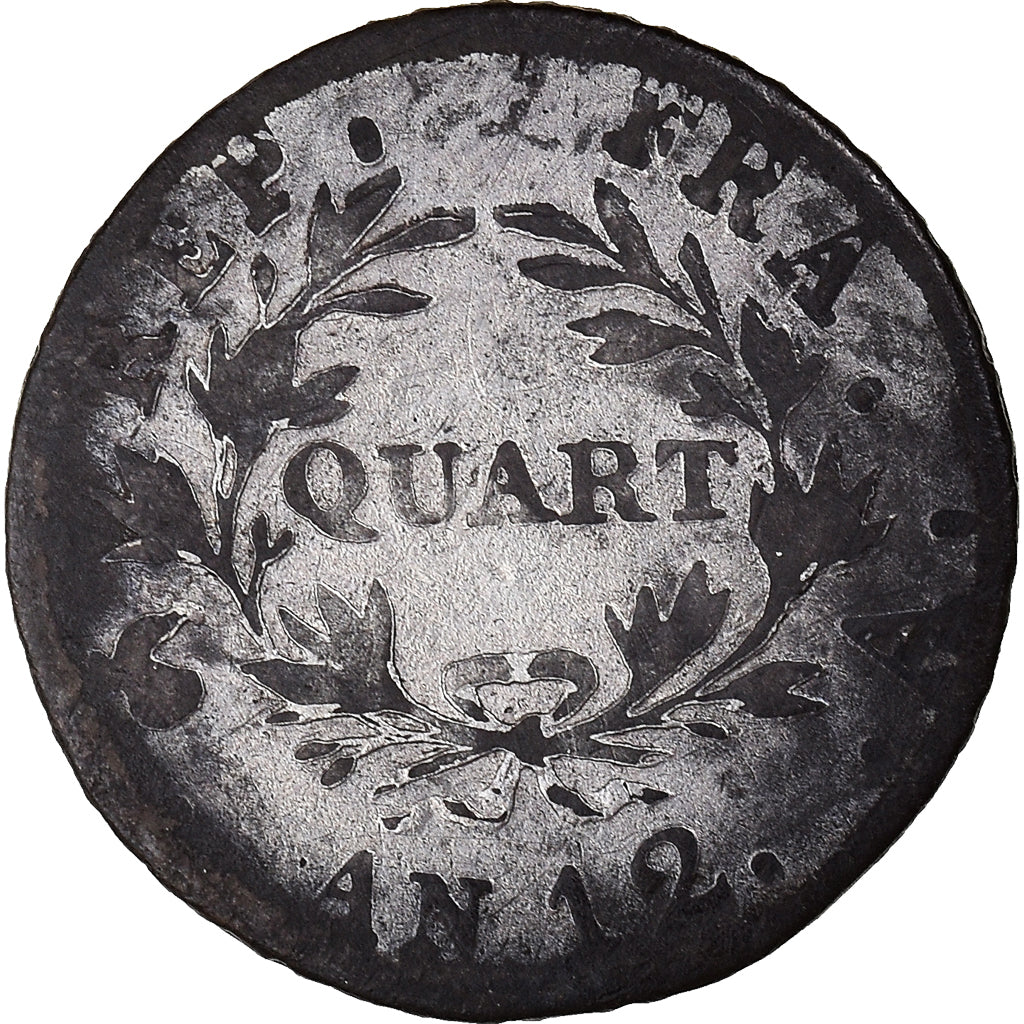Munten, Frankrijk, Napoléon I, 1/4 Franc, An 12, Paris, ZG+, Zilver, KM:653.1