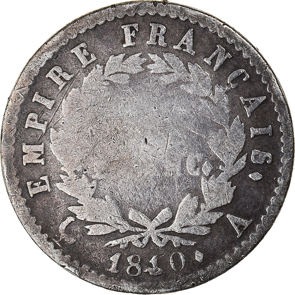 Münze, Frankreich, Napoléon I, 1/2 Franc, 1810, Paris, SGE+, Silber, KM:691.1