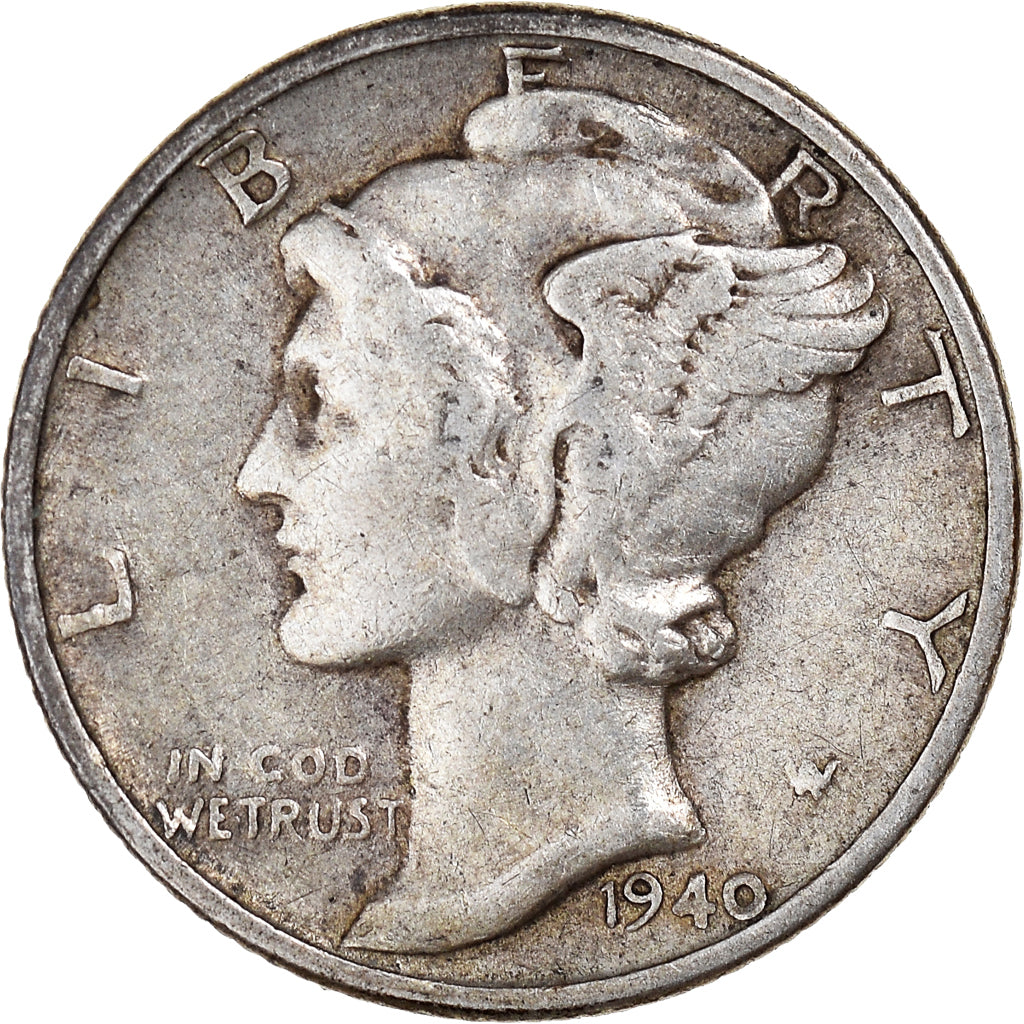 Münze, Vereinigte Staaten, Mercury Dime, Dime, 1940, U.S. Mint, Philadelphia