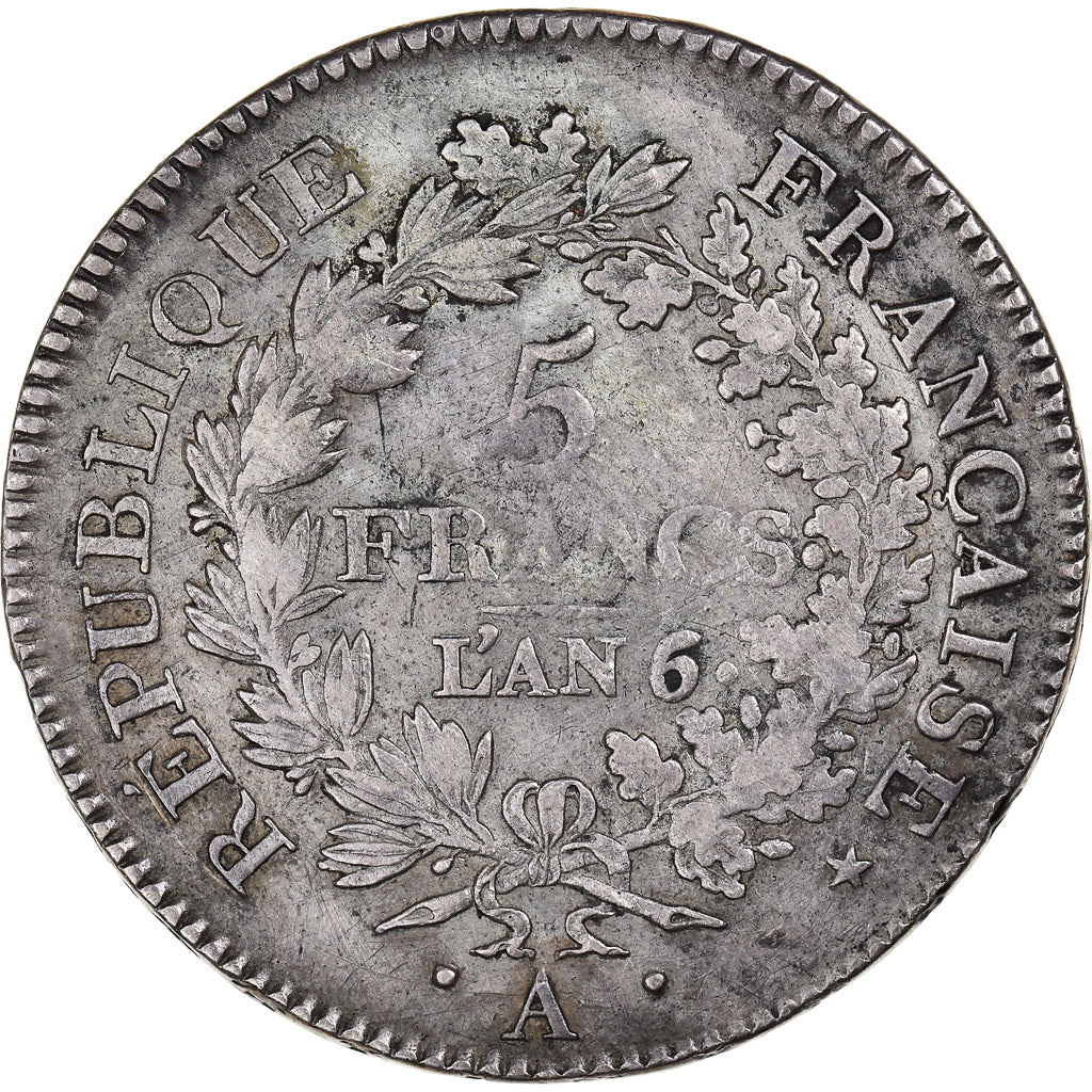 Coin, France, Union et Force, 5 Francs, An 6/5, Paris, VF(30-35), Silver