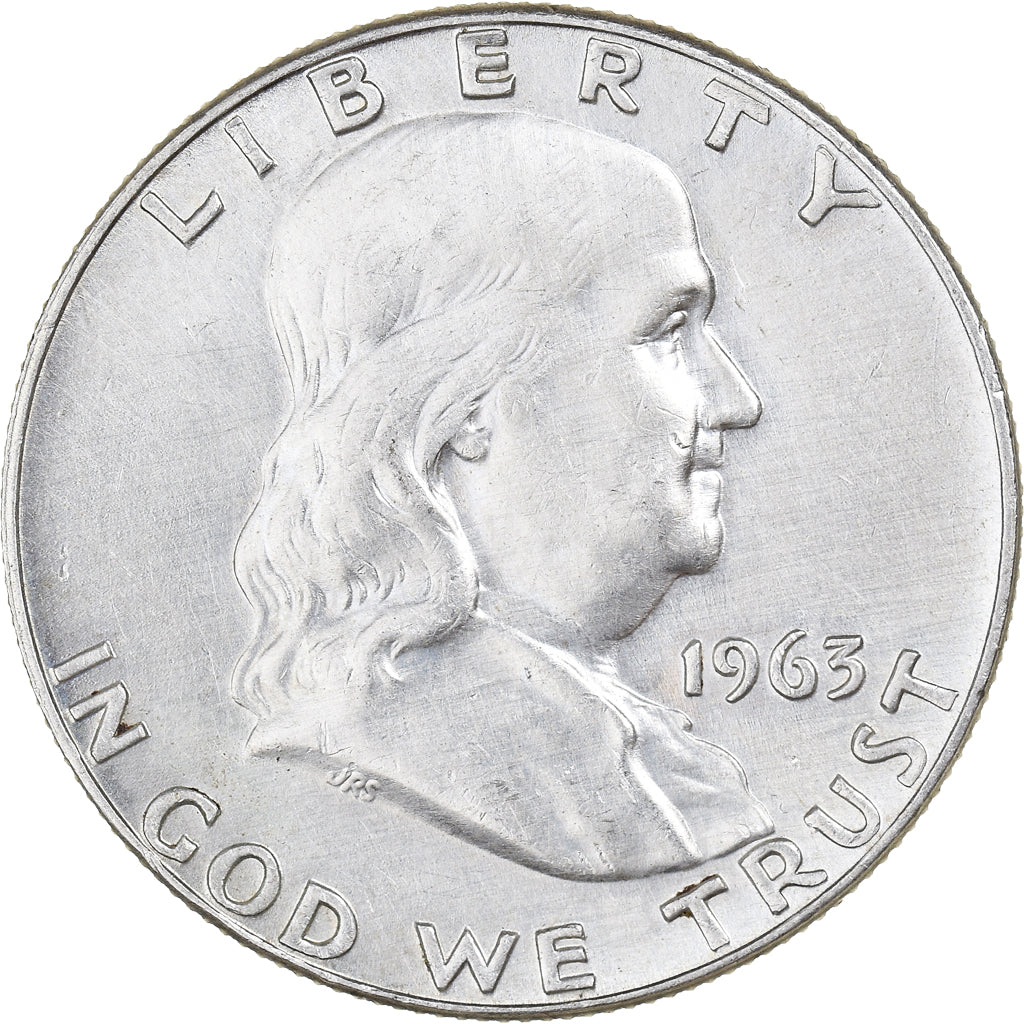 Coin, United States, Franklin Half Dollar, Half Dollar, 1963, U.S. Mint, Denver