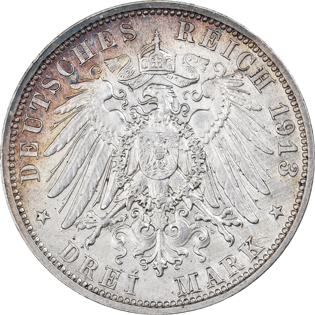 Coin, German States, SAXONY-ALBERTINE, Friedrich August III, 3 Mark, 1913