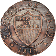 Moneta, CANTONI SVIZZERI, VAUD, 1/2 Batzen-5 Rappen, 1819, BB+, Biglione, KM:6