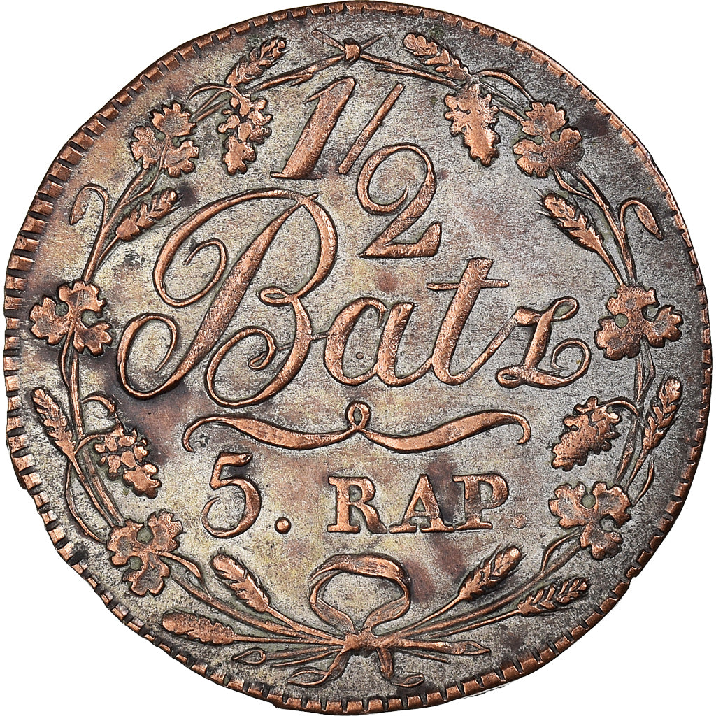 Moneta, CANTONI SVIZZERI, VAUD, 1/2 Batzen-5 Rappen, 1819, BB+, Biglione, KM:6