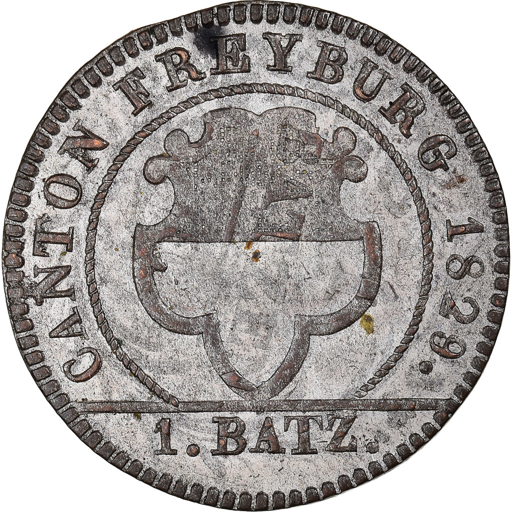 Monnaie, Cantons Suisses, FREIBURG, Batzen, 1829, SUP, Billon, KM:85