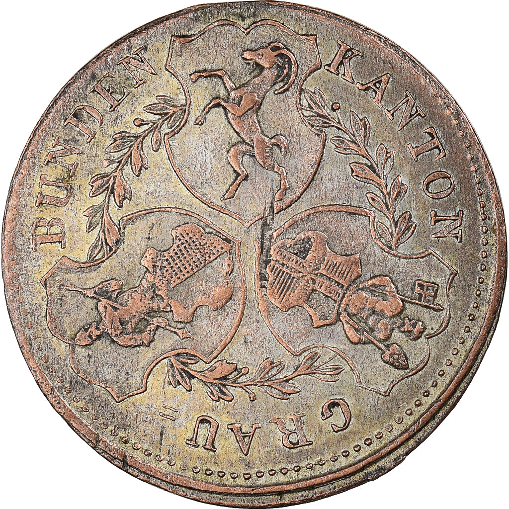 Monnaie, Cantons Suisses, GRAUBUNDEN, Batzen, 1836, TTB+, Billon, KM:14