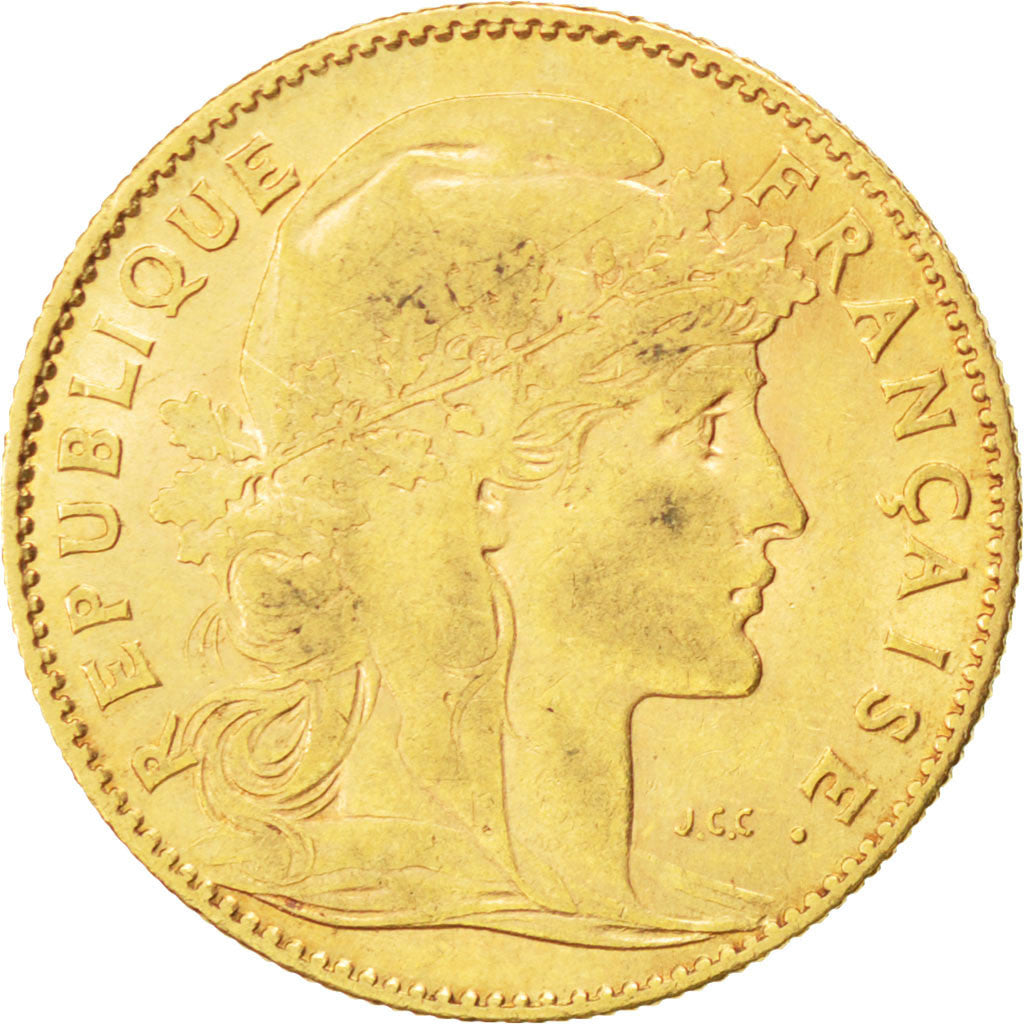 FRANCE, Marianne, 10 Francs, 1905, Paris, KM #846, AU(50-53), Gold, Gadoury...