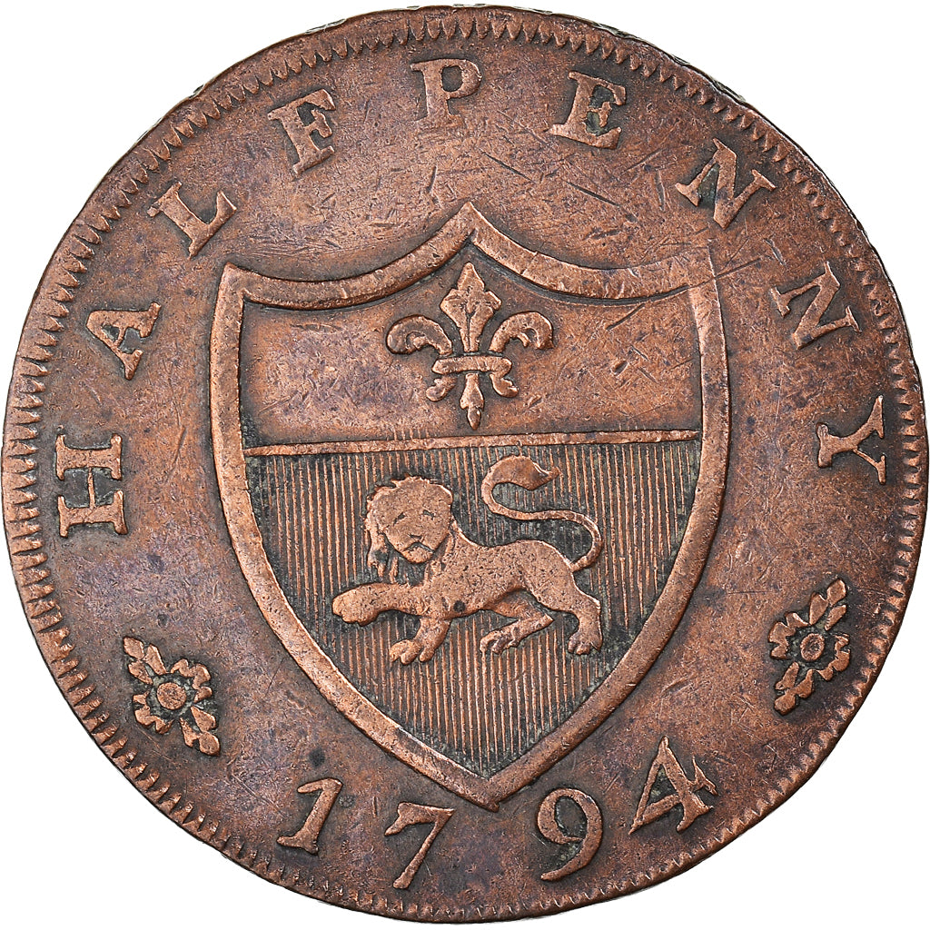 Coin, Great Britain, Lancashire, Halfpenny Token, 1794, Lancaster, EF(40-45)
