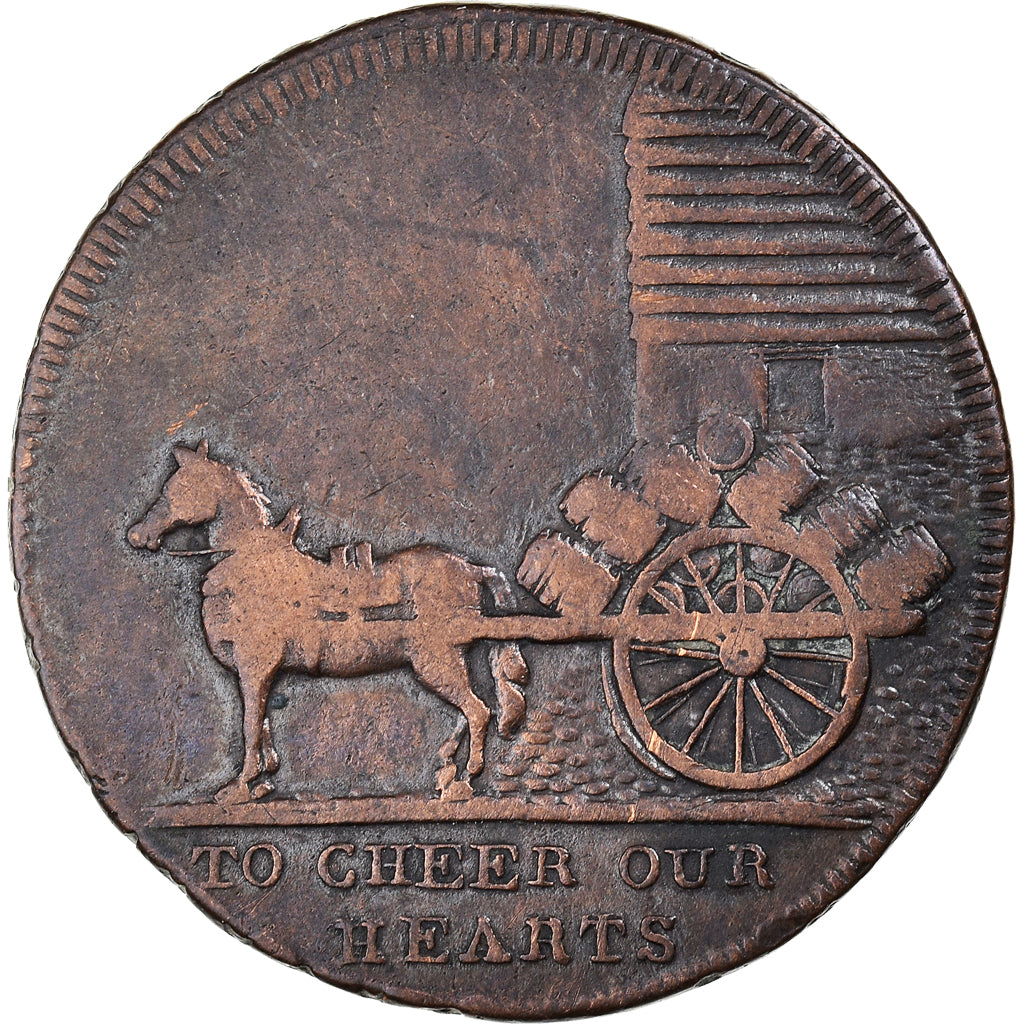 Coin, Great Britain, Kent, Halfpenny Token, 1796, Tenterden, VF(30-35), Copper