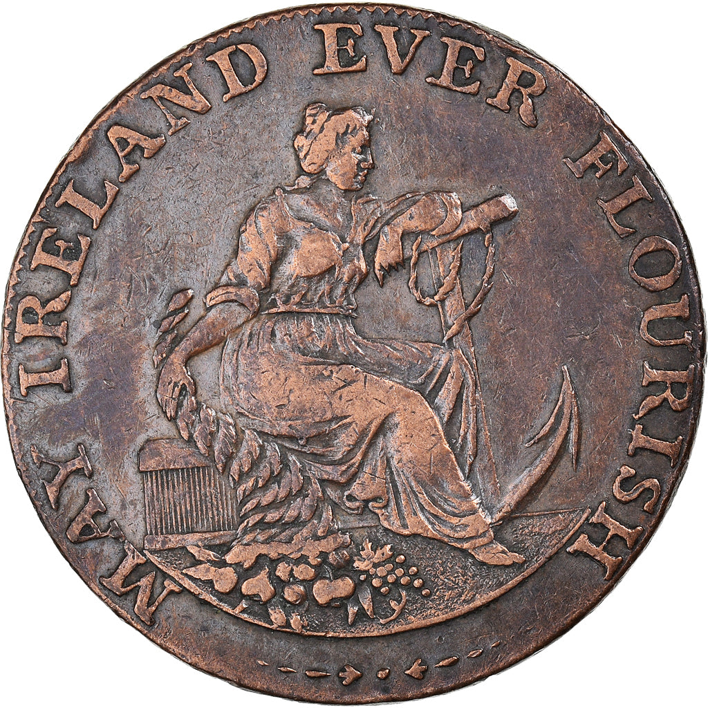 Monnaie, Irlande, Halfpenny Token, 1794, Dublin, TTB+, Cuivre