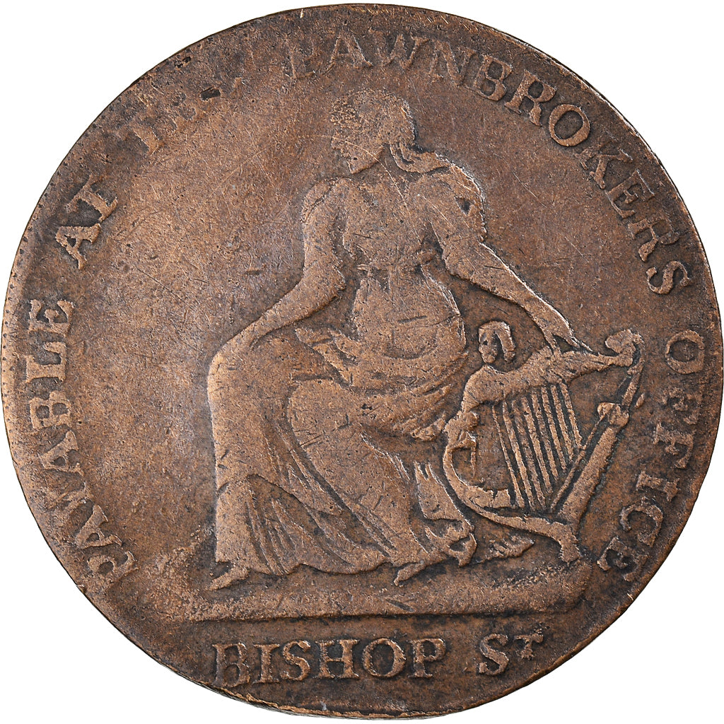 Moeda, Irlanda, Halfpenny Token, 1804, Dublin, VF(30-35), Cobre