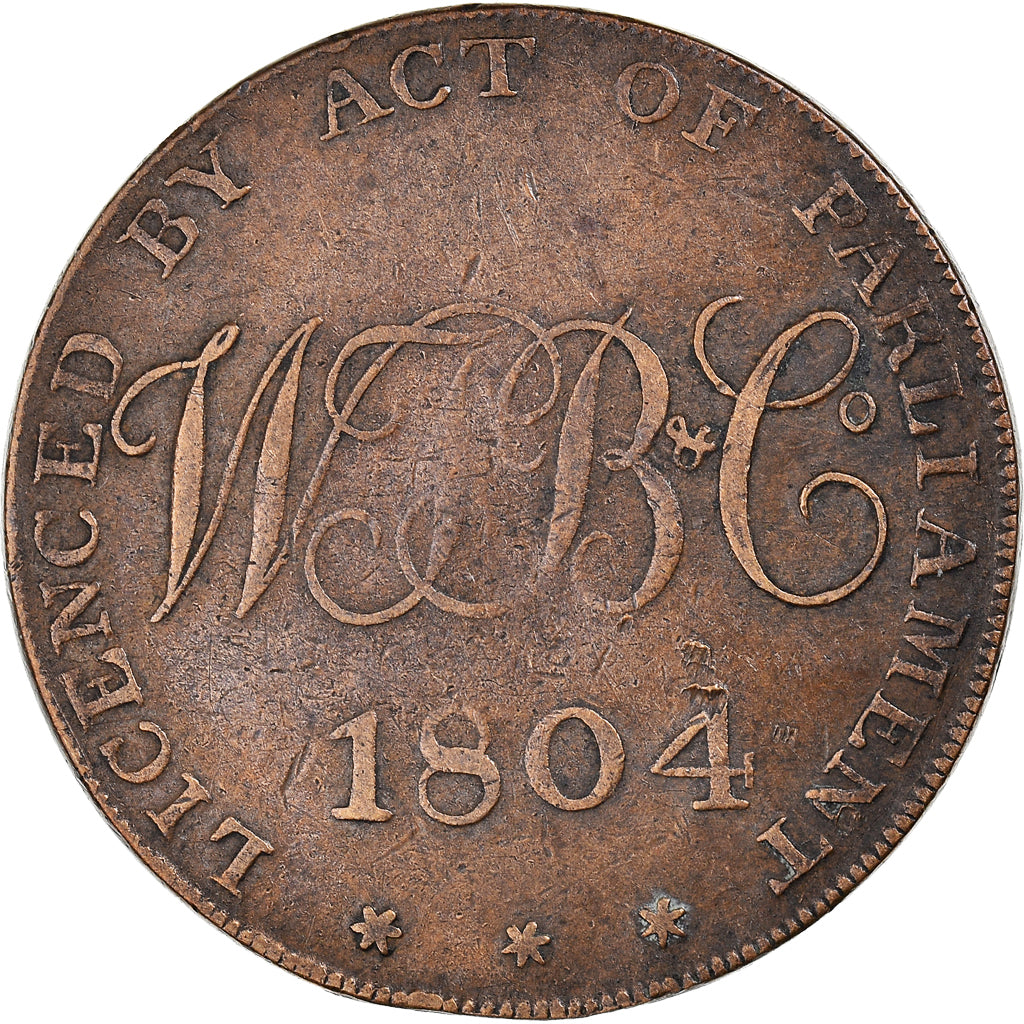 Moeda, Irlanda, Halfpenny Token, 1804, Dublin, VF(30-35), Cobre