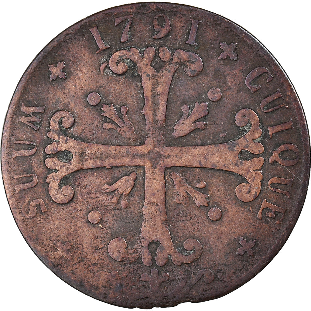 Coin, SWISS CANTONS, NEUCHATEL, 1/2 Batzen, 1791, Neuenburg, VF(30-35), Billon