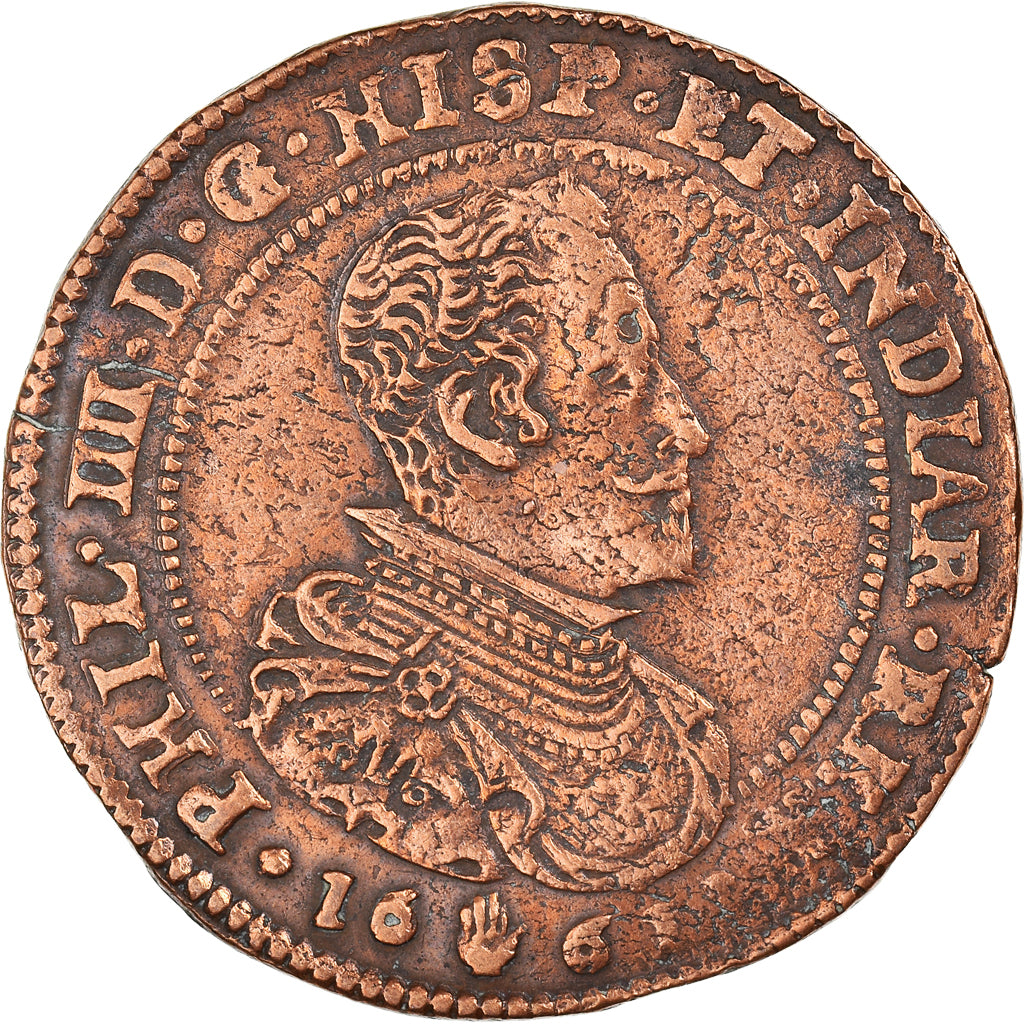 Spanish Netherlands, Token, Spanish Netherlands, Philippe IV, 1661, EF(40-45)