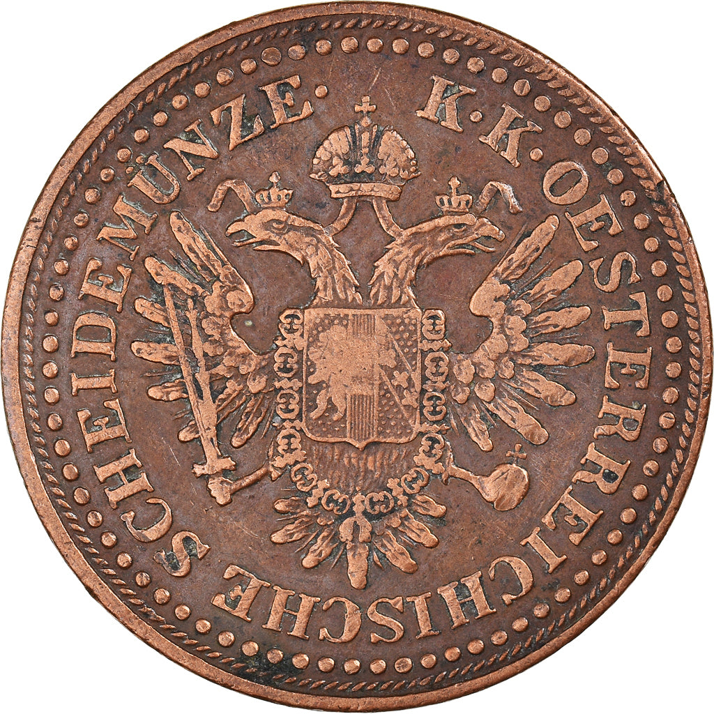 Moneta, Austria, Franz Joseph I, 3 Kreuzer, 1851, Kremnitz, EF(40-45), Miedź