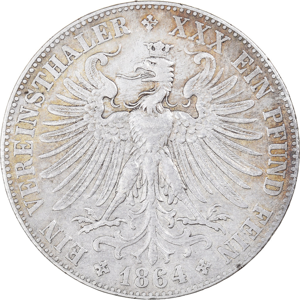 Coin, German States, FRANKFURT AM MAIN, Thaler, 1864, Frankfurt, EF(40-45)