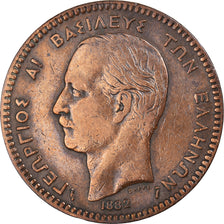Coin, Greece, George I, 10 Lepta, 1882, VF(30-35), Copper, KM:55