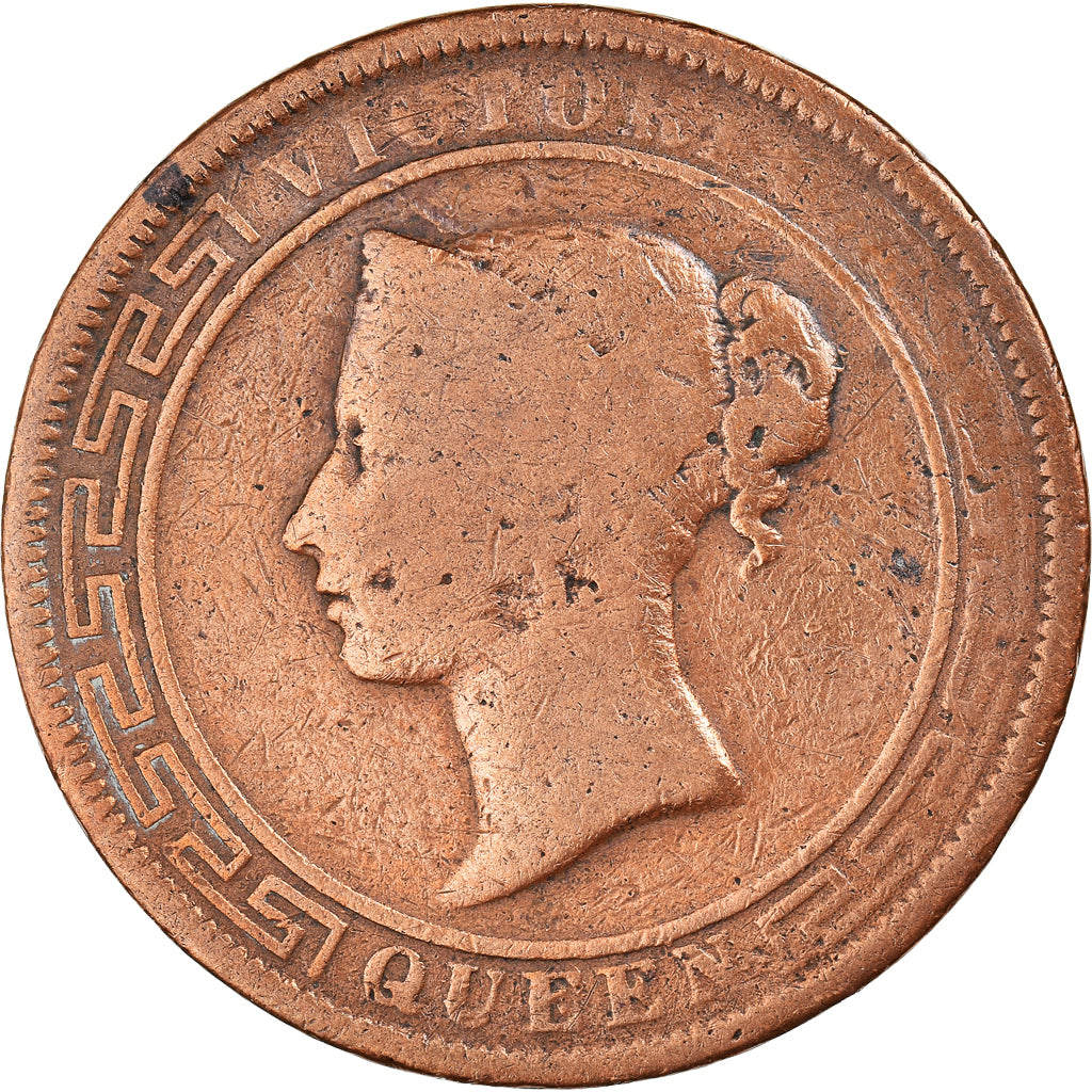 Coin, Ceylon, Victoria, 5 Cents, 1870, F(12-15), Copper, KM:93