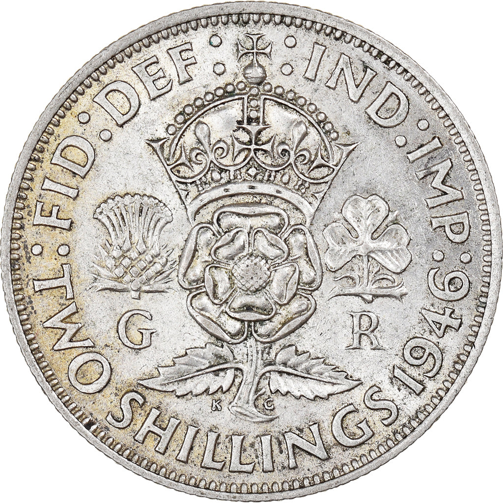 Monnaie, Grande-Bretagne, George VI, Florin, Two Shillings, 1946, TTB+, Argent